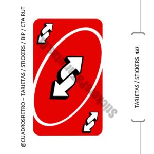 437 Carta Reversa Uno - TARJETA BIP / Sticker BIP / Sticker Cuenta Rut