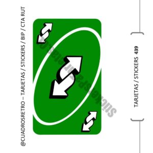 439 Carta Reversa Uno - TARJETA BIP / Sticker BIP / Sticker Cuenta Rut