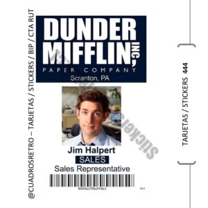 444 Jim Halpert - The Office - TARJETA BIP / Sticker BIP / Sticker Cuenta Rut