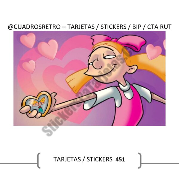 451 Helga - Hey Arnold - TARJETA BIP / Sticker BIP / Sticker Cuenta Rut
