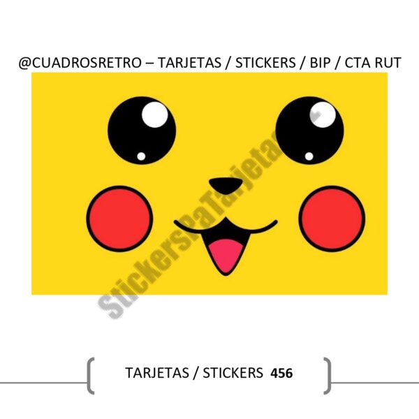 456 Pikachu - Pokemon  - TARJETA BIP / Sticker BIP / Sticker Cuenta Rut